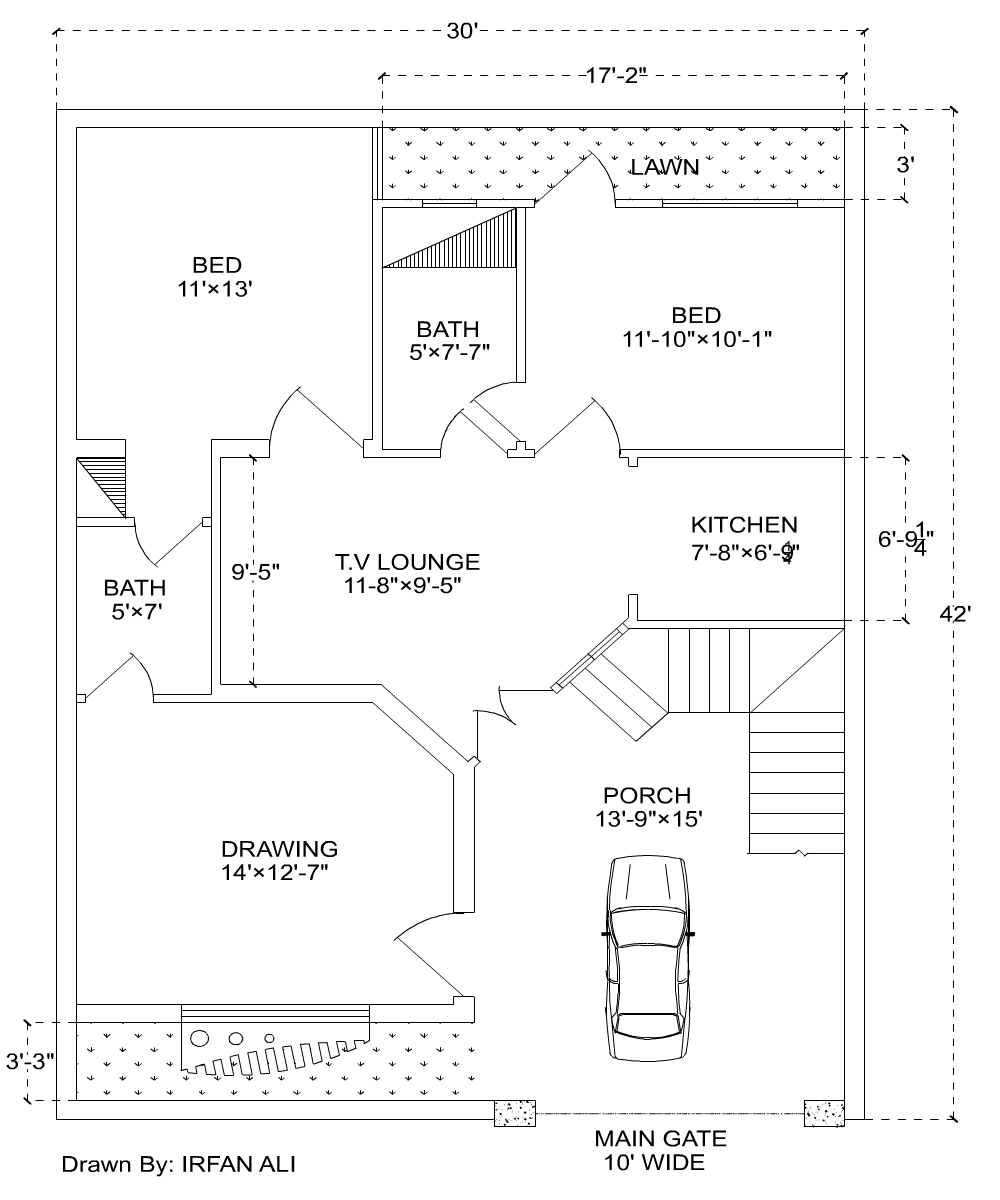 3 Best 6 Marla House Map Design Ghar47