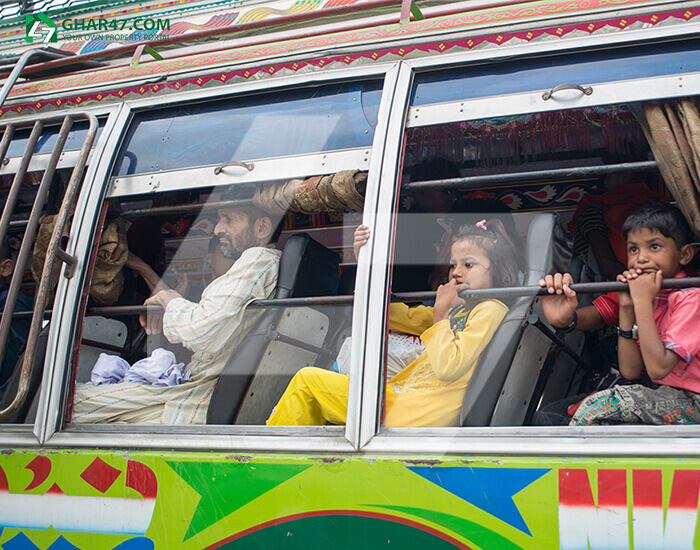 People sitting in a bus