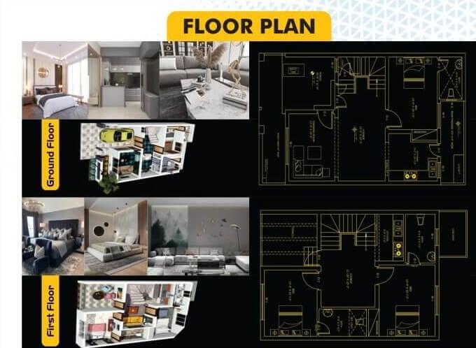Floor Plan of Nelson Homes 5 Marla House